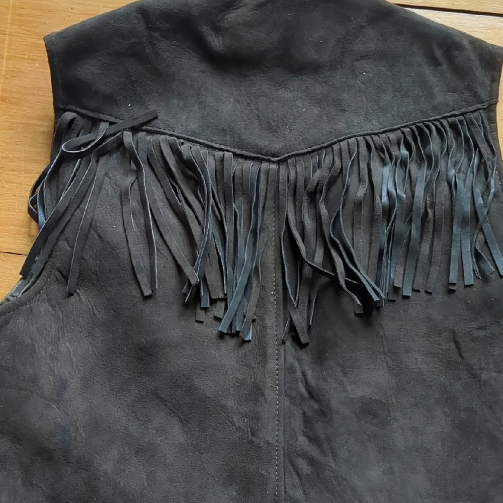 VTG Brown Suede Vest with Fringe